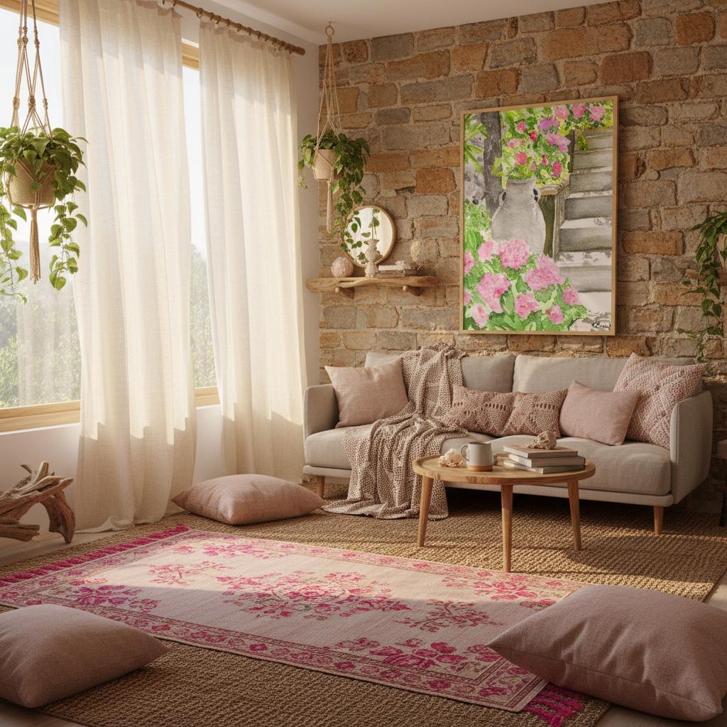 Italian Garden Stairway Watercolor Print -- Museum-Quality Matte Paper Poster